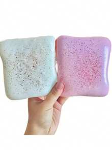 1pc Super Soft Butter Toast Squishy Stress Relief Squeeze Toy - Perfect Gift For Birthday, Holiday, Christmas, Halloween - Multicolor - View 3