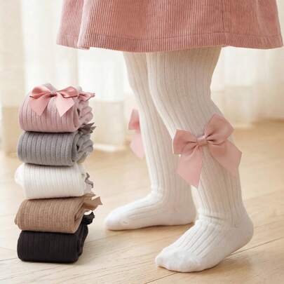 1pc Girls Casual Opaque Tights, Skinny Leggings For Spring & Autumn