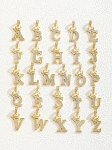 1pc Delicate, Lightweight, Luxurious Y2K Style Cubic Zirconia Heart & Letter Pendant Necklace With Stainless Steel Chain, Ideal Gift For Girlfriend, Mom, Family, Friends, Girls On Anniversary, Valentine's Day, Birthday, Graduation, Prom, Mother's Day, Christmas - Gold - View 7