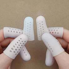 10/20pcs Reusable Silicone Finger Sleeves With Holes, Breathable Finger Covers, Anti-Friction Anti-Slip Protectors For Work, Corns, Sports, Writing And Typing