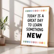 1/6张励志教室海报，鼓舞人心的教室装饰，你可以做到困难的事情（可打印），奇迹发生在这里（可打印），你属于这里（可打印），帆布艺术墙贴，房间海报，家居装饰，房间装饰用品，卧室，客厅装饰，可选画框 - 彩色 - 查看 9