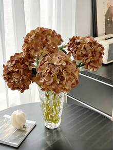 8支7.9英寸仿真咖啡色绣球花束，高品质逼真花卉，适用于DIY婚礼花篮、新娘捧花、客厅、卧室、窗台、酒店、办公室家居装饰、花瓶装饰、情人节、新年、春季、生日派对、户外花园开放、DIY花环、礼品等。 - 咖啡棕 - 查看 8