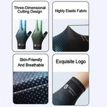 1pc Anti-Slip Billiard Gloves, Snooker Left-Hand Billiard Gloves, Half Finger Billiard Accessories, Snooker Table Tennis Cue Gloves, Three-Finger Elastic Breathable, Indoor Desktop Exercise Tools, Suitable For Men And Women's