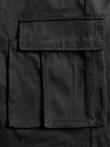 Men's Cargo Shorts, Multi-Pocket Street Style, Summer Bottoms - Black - View 7