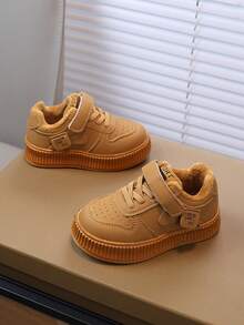 1 Pair Children's Autumn/Winter New Canvas Shoes, Soft Bottom Fashion Versatile Outdoor Anti-Slip Sports Shoes, Toddler/Little Kids Daily Warm Outdoor Sports Shoes