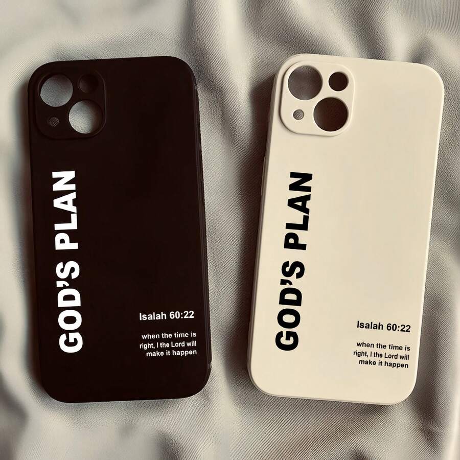 2pcs Couple Pattern Soft TPU Shockproof Phone Case Cover Compatible With Iphone 11 12 13 14 15 16 17 Pro Max - Multicolor - View 1