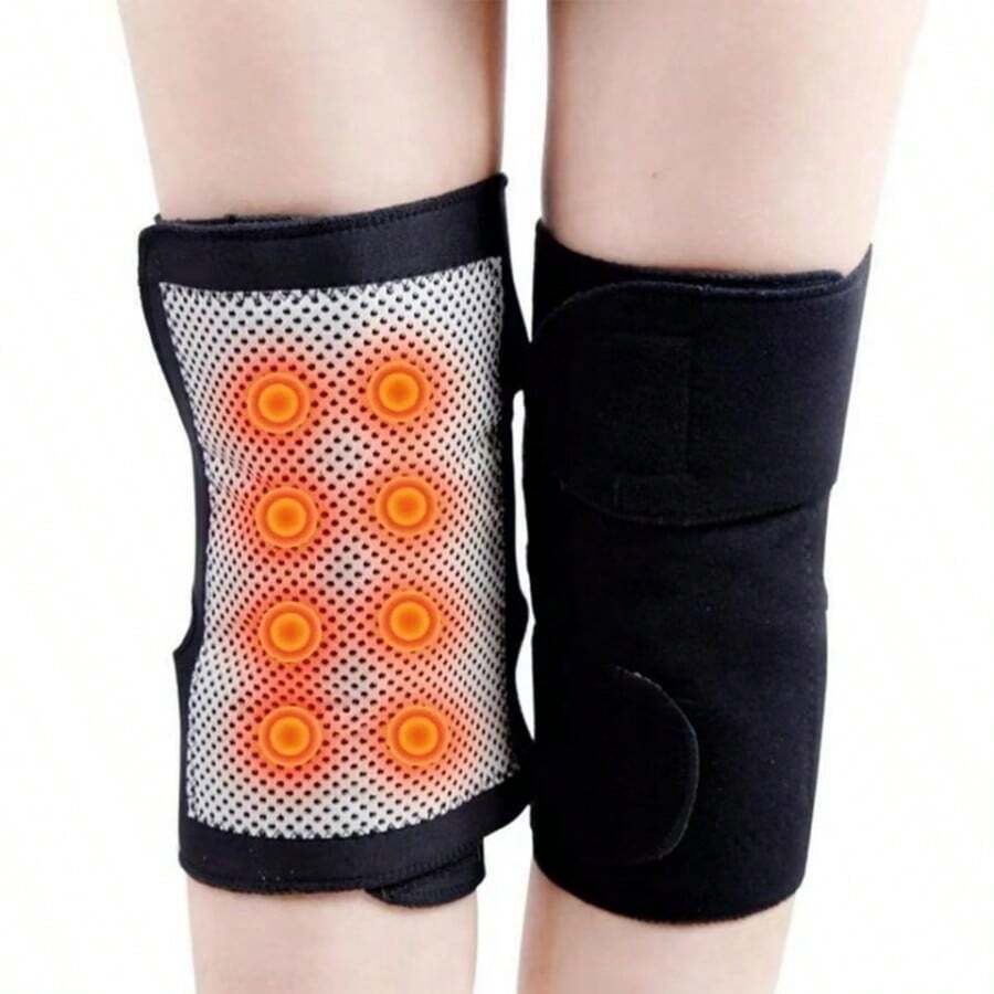 Unisex Self-Heating Knee Pads, Elastic Design, Machine Washable, Comfortable Fit For Joints And Knees, Provides Warmth, Suitable For Daily Use And Elderly - Black - View 1