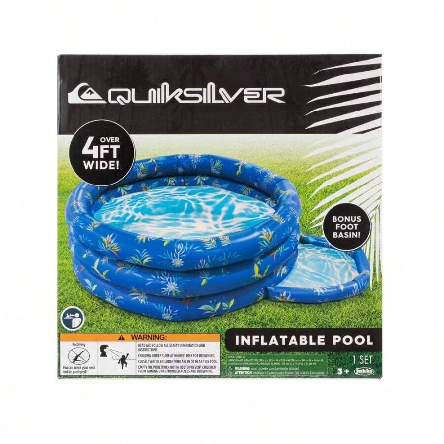 Quiksilver 3 Ring Inflatable Pool With Basin - As Pic - View 1