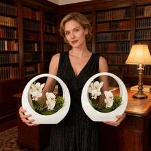 1pc Realistic Phalaenopsis Orchid With White Ceramic Pot - Highly Lifelike Artificial Flower, Suitable For Home/Office Decor - Maintenance-Free, Ideal Centerpiece For Weddings/Birthdays/Mother's Day - Perfect Gift For Valentine's Day, Holiday Table Decor, Floral Display, Winter Home Decor, Luxury Hotel Decoration - Multicolor - View 8