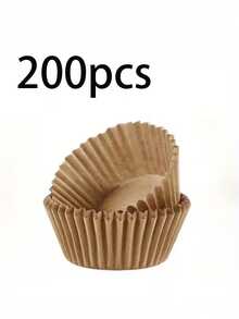 100pcs/200pcs White/Natural/Coffee Color Baking Cups, Oil-Proof & Heat-Resistant, Suitable For New Year, Valentine's Day, Birthday, Wedding And Holiday Baking Parties - Multicolor - View 13