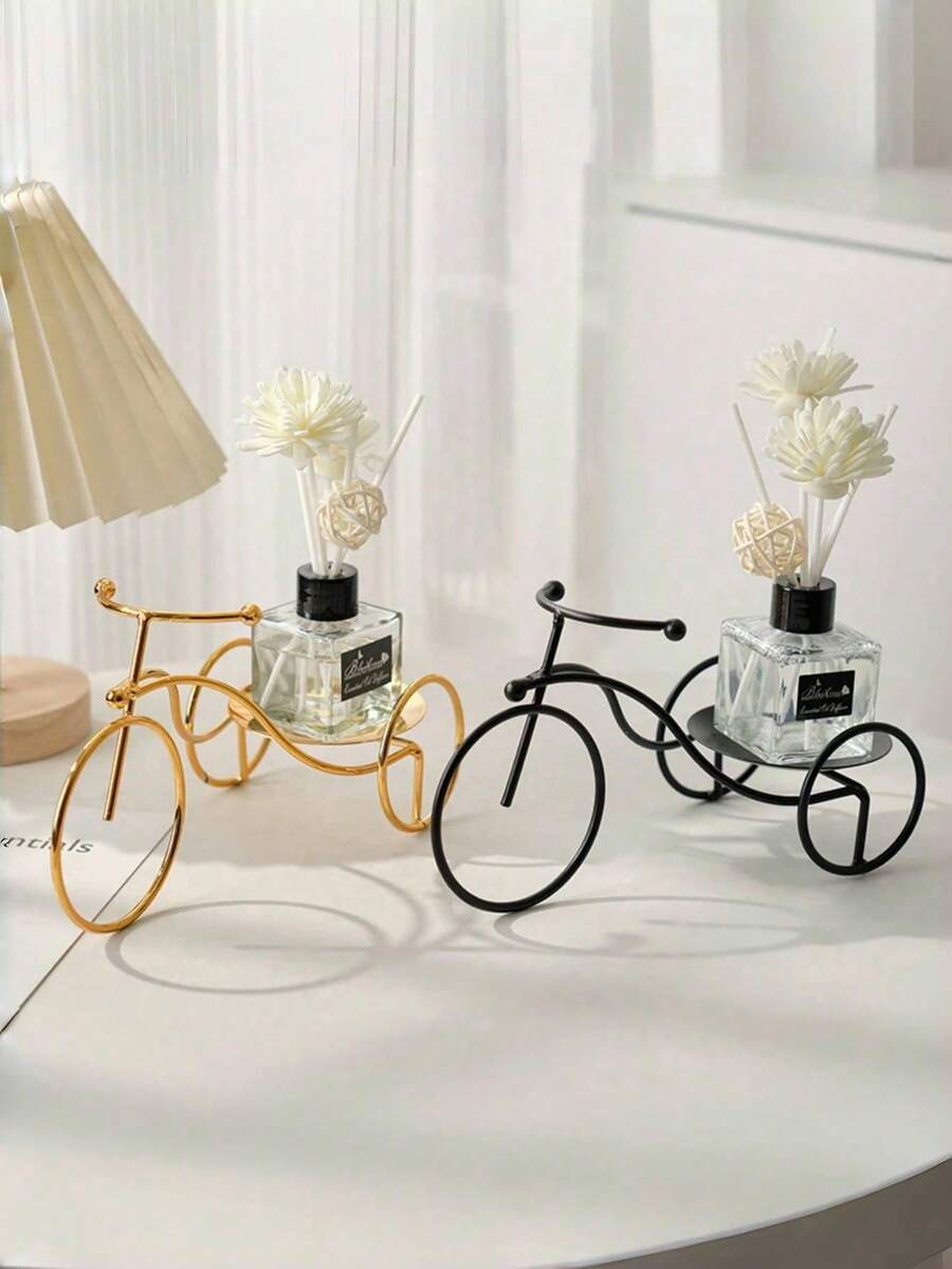 2-Piece Bicycle-Shaped Iron Ornament - Modern Style, Creative Bicycle-Shaped Mini Perfume Bottle Storage Rack. Suitable For Living Rooms, Offices, Bookshelves, Cabinet Displays, As Well As Bedroom And Office Desk Decorations. Also Suitable As Wedding And Valentine's Day Decorations. - Nhiều màu - Xem 1
