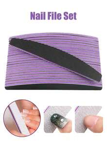 Nail File, Professional Nail File, Reusable Double-Sided Sandpaper Nail File (100/180 Grit), 1/5/10/20/35/50 Pcs, Home And Salon Manicure Tool, Women Gift, Manicure Tool, Nail Care Tool, Grooming Tool, Cosmetic Tool, Nail Care Accessory - Light Grey - View 8