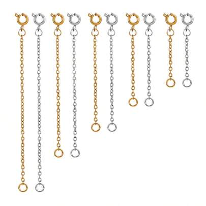 New Fashionable Stainless Steel Extension Chain, Durable High-Quality Double-Headed Stainless Steel Extension Chain, Fashionable Bracelet Making Set, Suitable For Necklace Extension, DIY Bracelets, Anklets, Jewelry, Ideal For DIY Valentine's Day Gifts, Back-To-School Gifts, Durable And Fashionable Craft Materials For Adults (Random Delivery)
