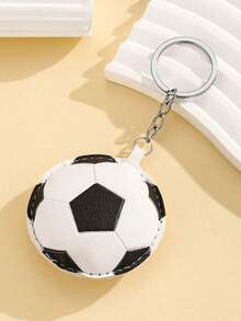 Valentine's Day 1pc Creative Leather Sports Ball Keychain Pendant, Basketball, Football, Rugby, Volleyball, Baseball, Billiard Ball Keychain Decoration, Bag Pendant, Gift For Classmates, Friends, Family, Valentine's Day, Birthday, Party Accessories - 彩色 - 查看 8