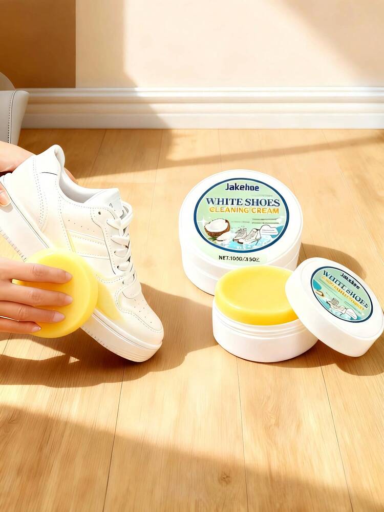 Multi-Functional Shoe Cleaning Paste, New Multi-Functional Cleaning And Stain Removal Paste, Shoe Multi-Functional Cleaning Paste, Multi-Purpose Cleaning Paste, Cleaning Tools > Clothing Brush And Shoe Brush Solid Stain Remover Shoe Supplies > Shoe Oil, Wax And Shoe Care Set - White - View 11