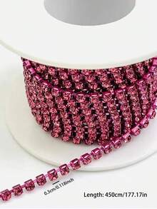 177.17/359.84 Inch Length, 2/3mm Width Sewing Glass Rhinestone Chain For Clothing Accessories, Bag And Shoe Home Decoration DIY - Multicolor - View 57