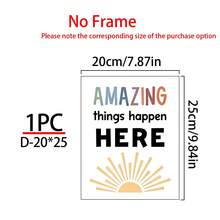 1/6张励志教室海报，鼓舞人心的教室装饰，你可以做到困难的事情（可打印），奇迹发生在这里（可打印），你属于这里（可打印），帆布艺术墙贴，房间海报，家居装饰，房间装饰用品，卧室，客厅装饰，可选画框 - 彩色 - 查看 23