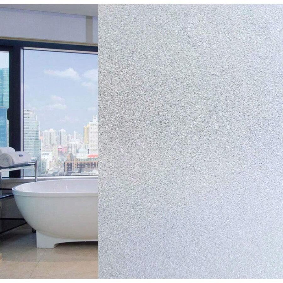 Arthome 90x254CM Pelicula Privacidad Ventanas Película de VidrioSin Pegamento Vinilo Pegatina de Ventanas Adherencia Electrostática Anti UV Adecuado Hogar Sala Baño Dormitorio Cocina Oficina - Blanco - Ver 1