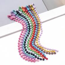 50 hạt cườm nhiều màu sắc, dây xích kim loại, móc khóa có đầu nối, dùng để làm đồ thủ công, trang sức, đồ trang trí Giáng sinh, dài 3,9 inch / 10 cm. - xích - Xem 5