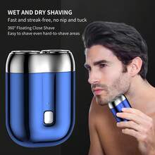 防水电动剃须刀，干湿两用，快速充电，口袋大小，磁吸双刀头，男士便携式迷你电动剃须刀，父亲节/情人节礼物 - 彩色 - 查看 3