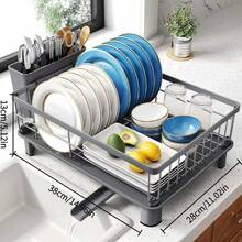 1 cái giá phơi bát đĩa nhà bếp có khay hứng nước, giá đựng bát đĩa để bàn, giá để ráo bát đĩa bồn rửa, giá đựng đồ dưới bồn rửa, giá có khay hứng nước. - Nhiều màu - Xem 9