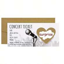2/5张音乐会/音乐节刮刮卡 | 惊喜音乐门票 | 生日、婚礼和节日庆典的理想之选 | 纸质，英文 - 彩色 - 查看 2