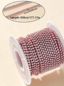 177.17/359.84 Inch Length, 2/3mm Width Sewing Glass Rhinestone Chain For Clothing Accessories, Bag And Shoe Home Decoration DIY - Multicolor - View 34
