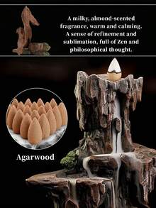 85g, Agarwood, Backflow Incense, Incense, Long-Lasting Fragrance, Fast Smoke, Home Indoor, Tea Ceremony Yoga Office Incense, Purify The Air, Soothe Emotions, Invigorate The Spirit, Calm The Nerves And Help Sleep - Agarwood - View 5