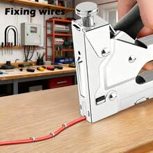 重型钉枪套装，包含 300 枚钉子，适用于木材、织物、家具、室内装饰和屋顶毡，手动钉枪，是 DIY 项目和专业维修的理想选择。