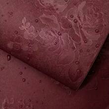 1卷红色玫瑰复古壁纸 - 自粘乙烯基材质，易于安装，适用于卧室、客厅、厨房家具、沙发、床头板装饰，家居装饰墙贴，DIY墙纸，45厘米*500/300/100厘米 - 酒紅色 - 查看 8