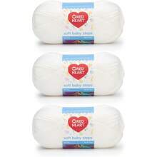 Red Heart Soft Baby Steps - Hilo blanco - Paquete de 3 unidades de 141 g 5 oz - Acrílico - 4 Medianos Peinado - 256 yardas - Tejer Crochet - Blanco - Ver 1