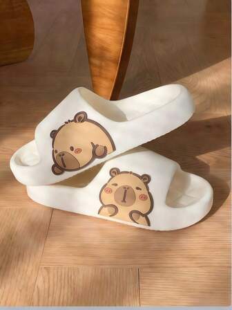 כפכפים אופנתיים חדשים וחמודים לנשים עם קפיברה מצוירת - לסטודנטים/גברים/נשים/הורה-ילד, מתאים למשרד/חדר אמבטיה/בית/מלון/דירה/נסיעות/פנים וחוץ/מעונות, חיוני לחנוכת בית/מתנות לזוג/נסיעות, רכים ונוחים קלים משקל/קלים לניקוי ולא מתעייפים לשימוש ממושך, צבעי דופמין, כפכפים לכל העונות