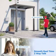 8MP Dual Lens WiFi Security Camera, Full-Color Day & Night Vision, PTZ Tracking & Motion Detection, Wireless Alarm, Two-Way Audio, Dual-Screen App Control, Cloud/SD Card Storage, USB Powered, Wall-Mountable Design, Suitable For Home/Yard/Shop Monitoring | Modern Security Camera With Advanced Features - White - View 8
