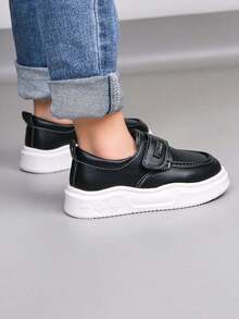 1 Pair Unisex Retro Style Flat Casual Sneakers, Non-Slip Durable Toddler Walking Shoes, Fashion Versatile Children Canvas Shoes, Suitable For Spring, Summer, Autumn, Winter - Black - View 10