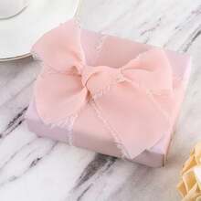1/3 cuộn ruy băng chiffon tua rua thủ công DIY, kích thước 1,5 inch x 21 yard, thích hợp cho thiệp mời cưới, bó hoa cưới, gói quà, đồ thủ công DIY, làm nơ, trang trí tiệc. - Hồng - Xem 3