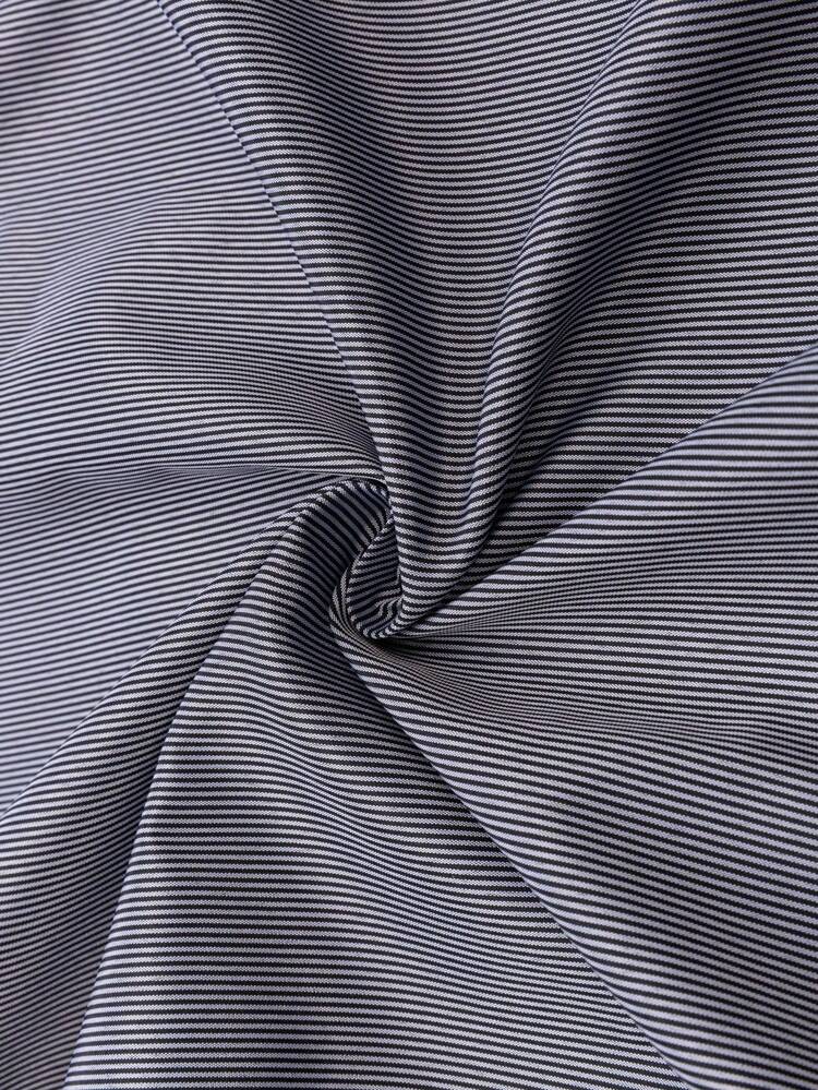 Men's Striped Shirt With Double Collar, 35% Cotton And 65% Polyester - Light Grey - View 3