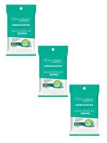 Set de 3 Paquetes de Toallitas Desmaquillantes Reafirmantes, Agua Micelar + Pepino, Remueve Maquillaje A Prueba De Agua, 30 Toallitas - Verde - Ver 6