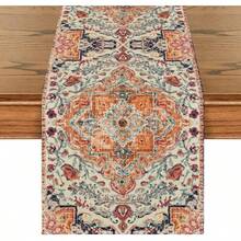 Artoid Mode Camino de Mesa Boho Estilo Bohemia Naranja Decoración Mágica de Otoño para Cocina y Comedor de Estilo Rústico y Granja para Decoración de Fiesta en Casa 13x72 Pulgadas - BohoNaranja - Ver 1