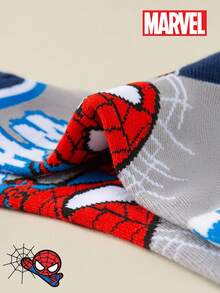 Marvel 5 đôi tất trẻ em họa tiết Người Nhện dành cho bé trai, tất ống ngắn thích hợp mặc hàng ngày. - màu nâu - Xem 8