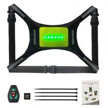 USB Rechargeable LED Flashing Reflective Cycling Vest, Remote Control, For Cycling, Running, Skateboarding - Yellow - View 2