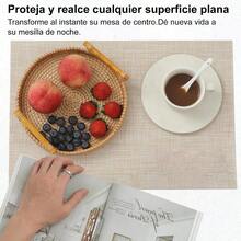 Manteles Individuales para Mesa 6 Piezas manteles Individuales PVC Ecológicos Antideslizante y Resistentes al Calor Tapete de Mesa Fácil de Limpiar para el Hogar Restaurante Beige - Beis - Ver 6