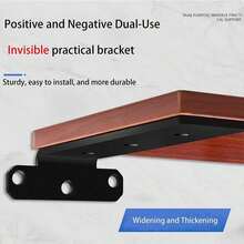 4pcs Black 4-Inch Invisible Wall Mount Brackets - Versatile, Sturdy Metal Shelf Supports For Drywall & Concrete Walls - Black - View 5