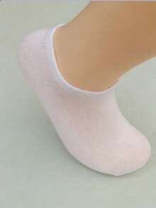 10 Pairs Women's Thin Casual Shallow Mouth Short Socks, Fashionable Summer Ankle Socks - White - View 7