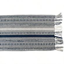 DII Farmhouse - Camino de Mesa Trenzado a Rayas 15 x 72 Pulgadas Azul Marino - Azulmarino - Ver 2