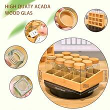 ERUIV Spice Rack Drawer With 12 Bamboo Compartments - Spice Jars With Shelf (FCM®) – 12 X 120ml Square Spice Jars With Labels, Freestanding & Drawer-Compatible Spice Shakers – Spice Jar Set - 12 Spice Jars + Bamboo Tray - View 7