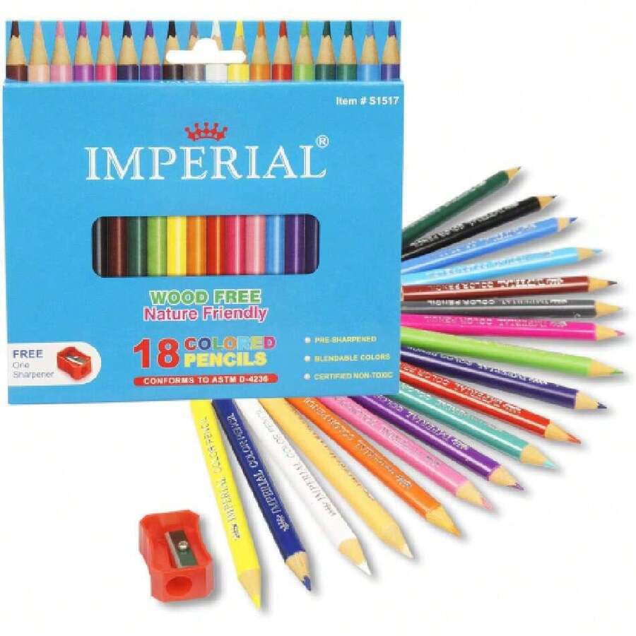 Imperial Lápices de colores Mini con sacapuntas, respetuoso con la naturaleza 18 unidades,36923083 - Multicolor - Ver 1