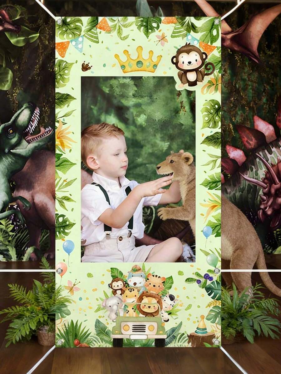 1pc Children's Birthday Party Backdrop, Elegant Decorative Background Cloth For Baby Birthday Theme Party, Infant Birthday Theme Sophisticated Party Decoration, Home Baby Party Backdrop For Photo Shoot