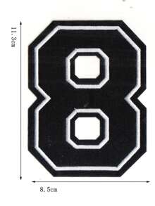 1pc Large White Embroidered 0-9 Number Clothing Patch, Number Badge Applique For DIY Clothing, Jackets, Coats, Ironing Patch - Apricot - View 40