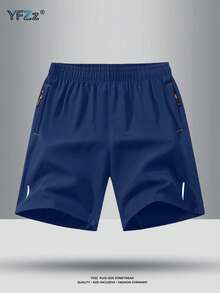 4pcs Plus Size Men's Summer New Fashionable Loose Thin Quick-Dry Casual Sports Drawstring Shorts - Multicolor - View 9