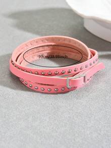 1 件女士朋克风格深色皮革包裹铆钉手链，适合日常佩戴和派对